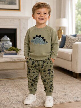 NWT Baby Essentials 2 Piece Dinosaur Lounge Set Baby Toddler Boy Various Sizes